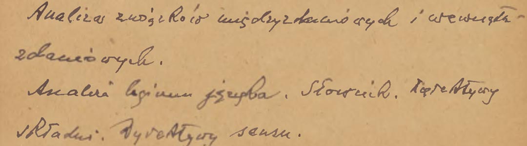 Skan pierwszej karty z rękopisu o sygnaturze Rps 1596/II (Wykłady z logiki i filozofii), Czeżowski, Tadeusz (1889-1981), http://kpbc.umk.pl/publication/156255