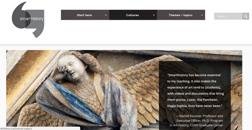 Smarthistory - zrzut ekranu