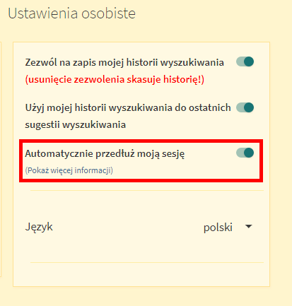 Automatyczne przedłużanie sesji