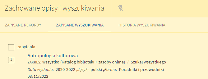 Zapisane wyszukiwania